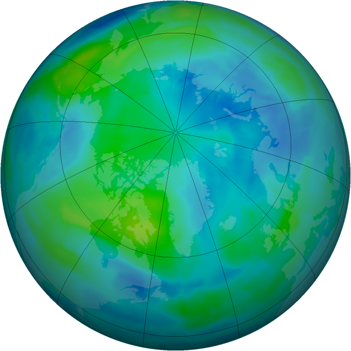Arctic ozone map for 04 October 2012